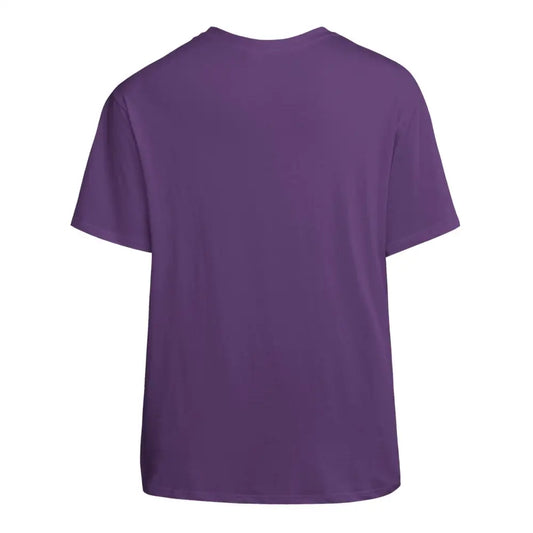 Purple oversized unisex cotton T-shirt with short sleeves and relaxed fit