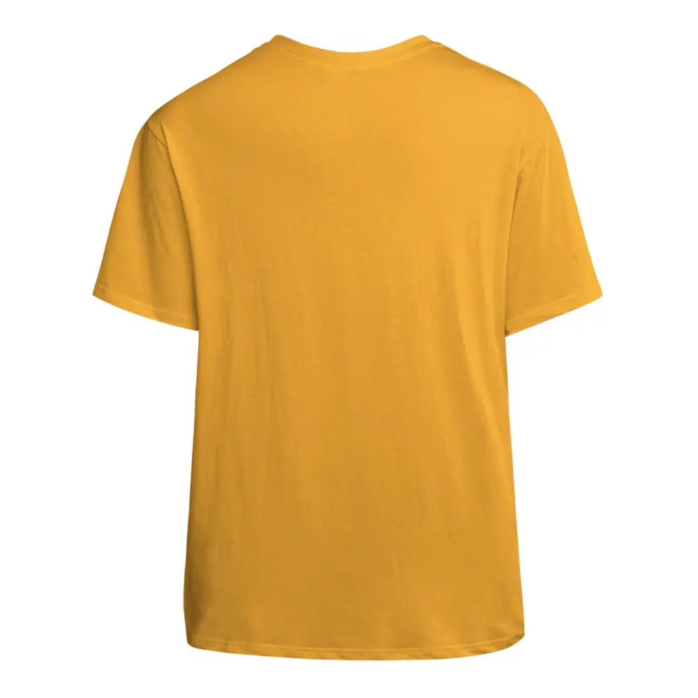 Mustard yellow oversized unisex cotton T-shirt with short sleeves and relaxed fit