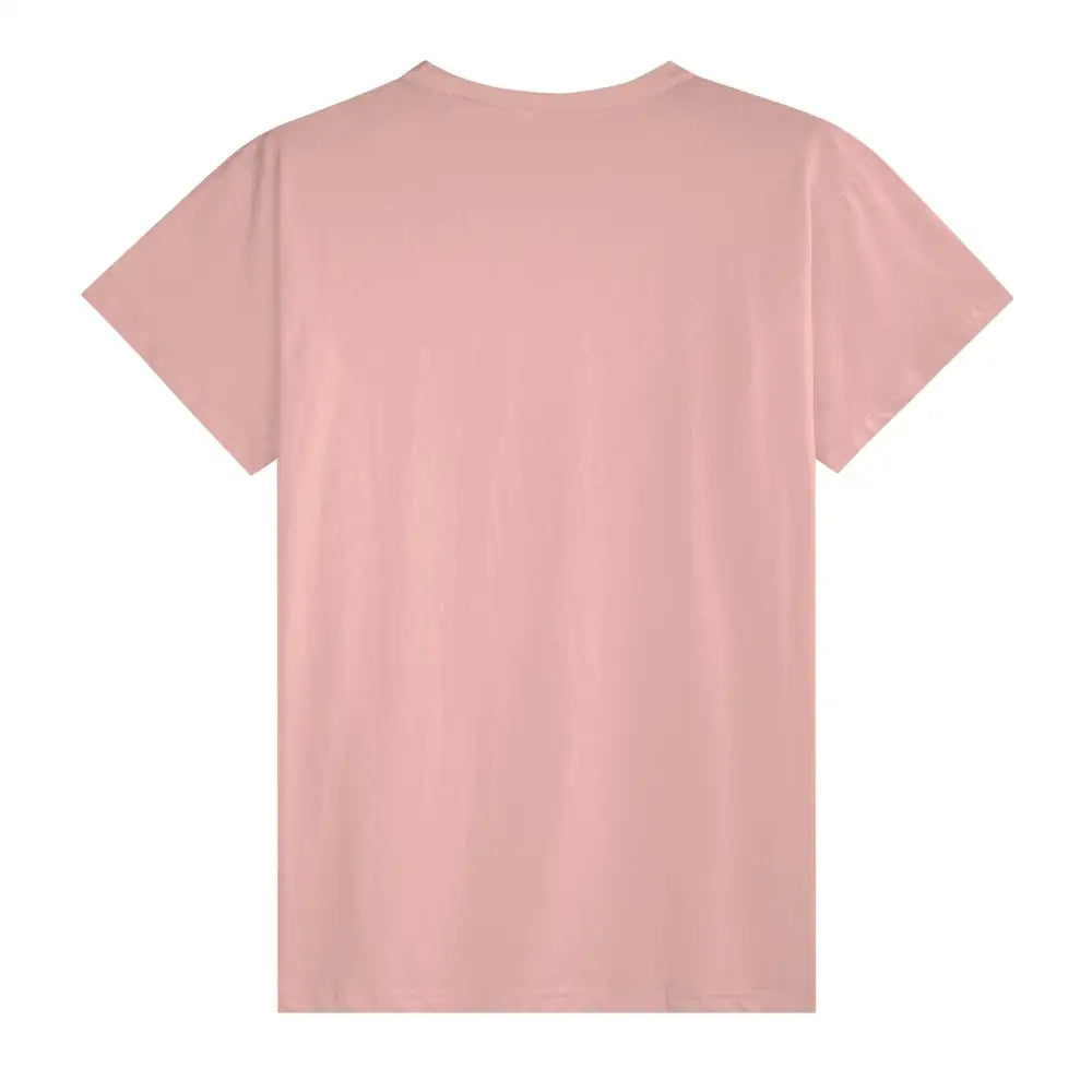 Dusty rose unisex cotton T-shirt with short sleeves and crew neck for casual wear