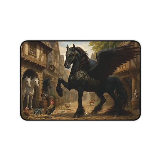 Black winged horse mousepad from The Day Obsidian Took the Town Artistic Pegasus Desk Mat