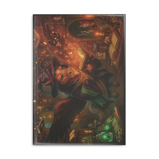 Whimsical witch-themed journal from The Tome the Tude and the Tiny Hands Wizard Pony Art Hardcover Notebook